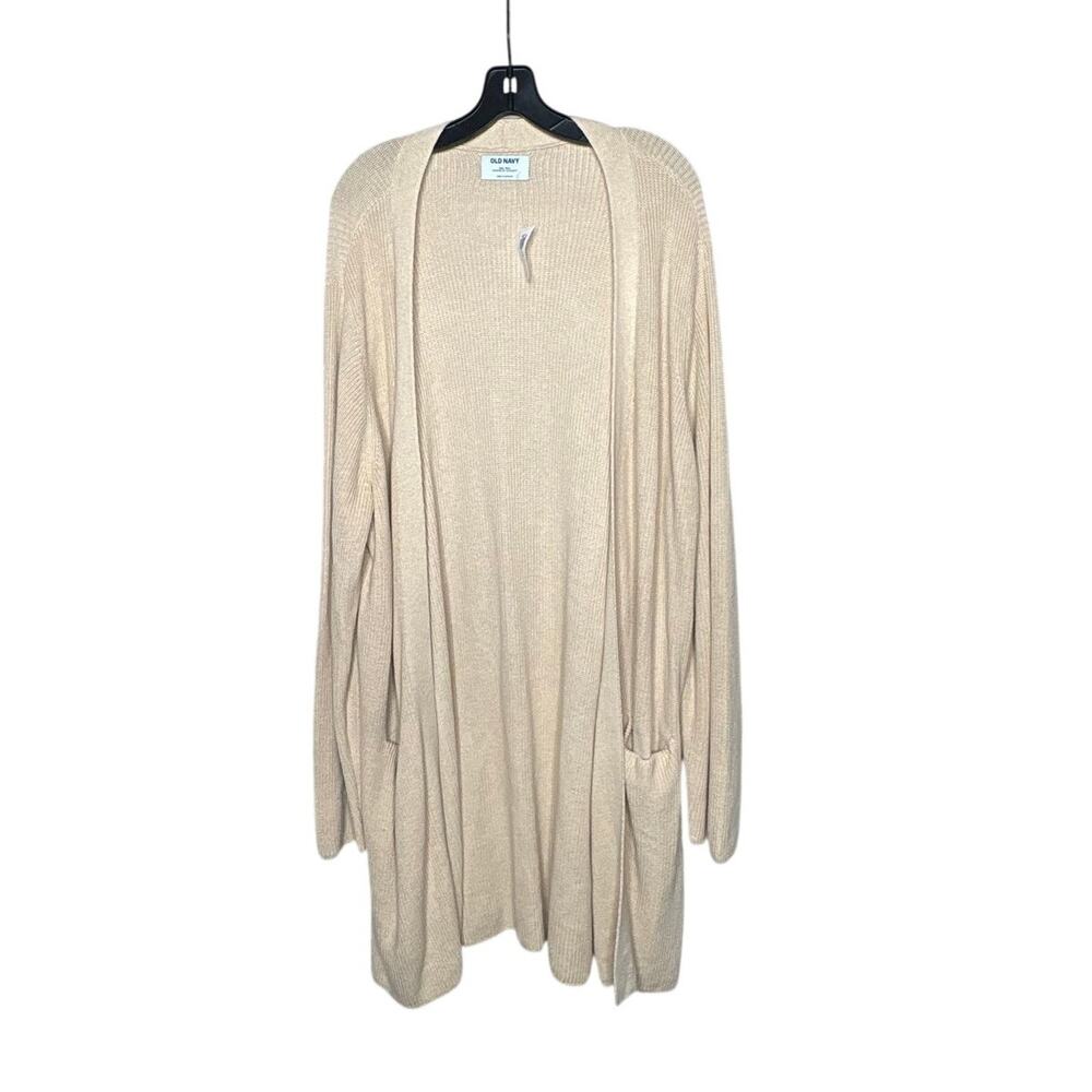 Old Navy Tan Duster Longline Open Front Fall Cozy Cardigan Size XXL Tall New